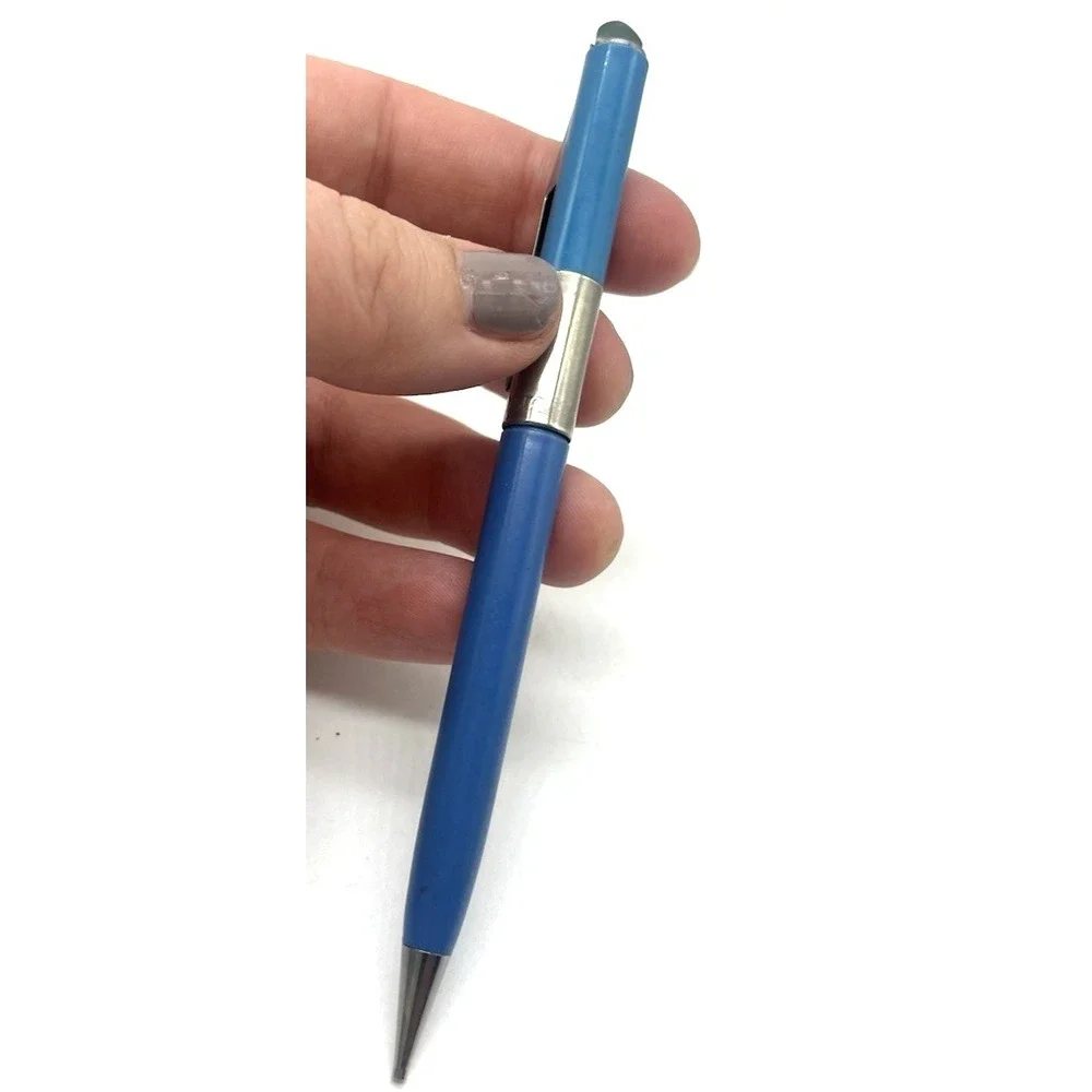 Scripto Mechanical Pencil Twist Bright Blue & Silver Vintage Retro Eraser End